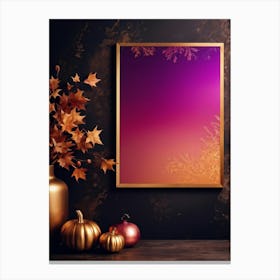 A Gradient Canvas Displaying A Purplish Pink To Gold Splash Against A Lavish Autumn Themed Backgroun (3) Canvas Print