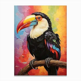 Rainbow Toucan Art Print 2 Canvas Print