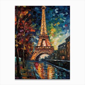 Eiffel Tower Paris France Vincent Van Gogh Style 16 Canvas Print