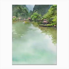 Cat Ba National Park Vietnam Water Colour Poster Canvas Print