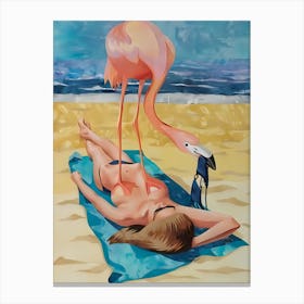 Pink Flamingo 12 Canvas Print