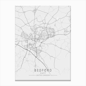 Bedford City Map Canvas Print