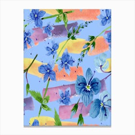 Blue Flowers - Veronica blue flower Canvas Print