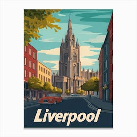 Aihrgdesign A Retro Travel Poster For Liverpool Featuring The Ea48d6b8 B6f0 4d58 9a32 5058fd28f6c9 3 Canvas Print