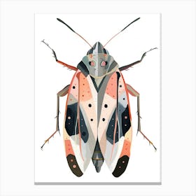 Colourful Insect Illustration Leafhopper 7 Canvas Print