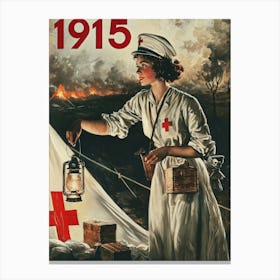 Aihrgdesign A Vintage Poster Promoting Red Cross Relief Effor 22b96e20 B00c 4834 Bfed 4e24faded848 1 Canvas Print