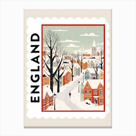 Retro Winter Stamp Poster Southampton United Kingdom Canvas Print