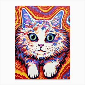 Louis Wain Kaleidoscope Psychedelic Cat 6 Canvas Print