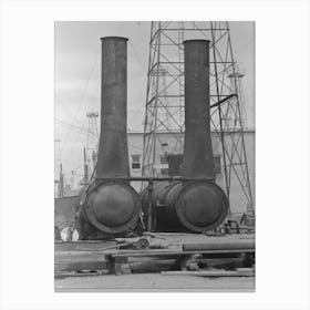 Steam Boilers At Oil Well, Kilgore, Texas By Russell Lee Canvas Print
