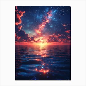 Sunset Over The Ocean 7 Canvas Print