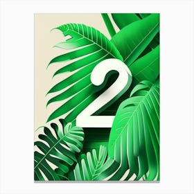 24, Number, Education Jungle Leaf I Canvas Print