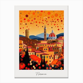 Poster Of Florence, Illustration In The Style Of Pop Art 1 Canvas Print