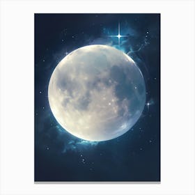 Full Moon In Space 2 Canvas Print