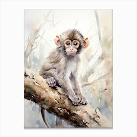 Monkey Painting Painting Watercolour 4 Canvas Print