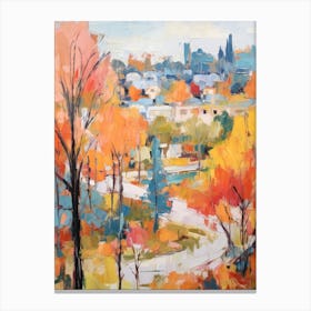 Autumn City Park Painting Echo Park Los Angeles United States 2 Canvas Print