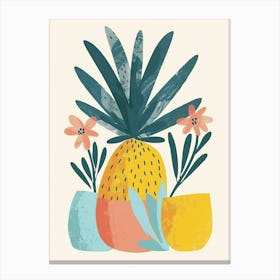 Pineapple Tree Illustration Flat 8 Canvas Print