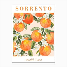 Orange Sorrento Print Canvas Print