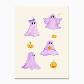 Purple Ghosts Canvas Print