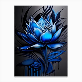 Blue Lotus Graffiti 2 Canvas Print