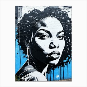 Graffiti Mural Of Beautiful Black Woman 299 Canvas Print