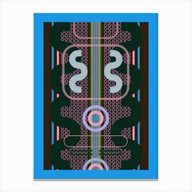 Fudge Blue Brown Geometric Abstract Canvas Print