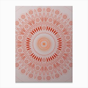 Geometric Abstract Glyph Circle Array in Tomato Red n.0038 Canvas Print