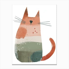 Cymric Cat Clipart Illustration 8 Canvas Print