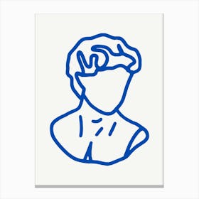 Bust Of A Man Monoline Minimalist Canvas Print