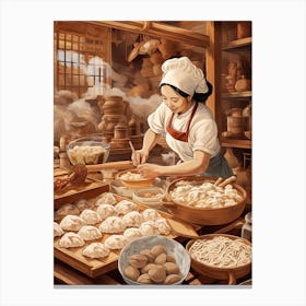 Dumpling Making Chinese New Year 16 Canvas Print