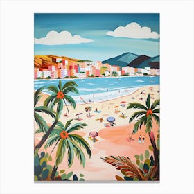 Playa De Las Teresitas, Tenerife, Spain, Matisse And Rousseau Style 1 Canvas Print
