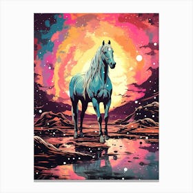 Blue Horse Painting Canvas Print