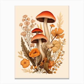 Fall Mushroom Illustration 4 Canvas Print