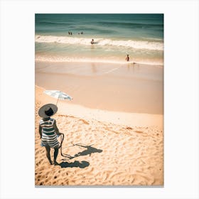 Woman On The Beach 1 Canvas Print