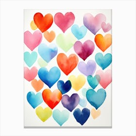 Watercolor Hearts 6 Canvas Print