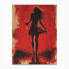 Girl With The Red Wine Glass Canvas Print
