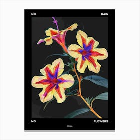 No Rain No Flowers Poster Petunia 1 Canvas Print