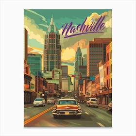 A Travel Poster Nashville2 Small Canvas Print