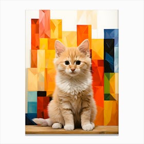 Whiskered Simplicity The Minimalist Cat Canvas Print