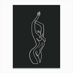 Line Drawing Of A Woman Dark 1 Canvas Print