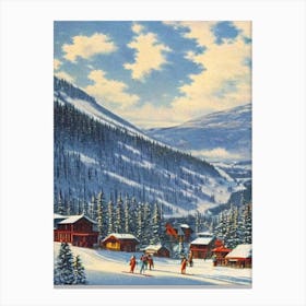 Falls Creek, Australia Ski Resort Vintage Landscape 1 Skiing Poster Canvas Print