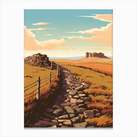 Hadrians Wall Path England 3 Hiking Trail Landscape Canvas Print