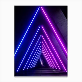 Neon landscape: Abstract wave #1 [synthwave/vaporwave/cyberpunk] — aesthetic poster Canvas Print