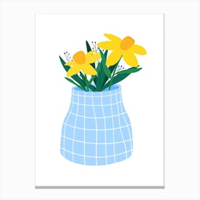 Daffodil Flower Vase Canvas Print