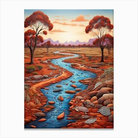 Default In The Heart Of An Australian Outback Landscape A Rive 0 (1) Canvas Print