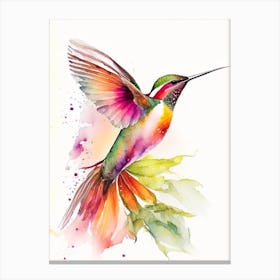 Fiery Throated Hummingbird Cute Neon 3 Canvas Print