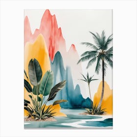 Tropical Landscape Painting Canvas Print