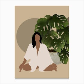 Woman In Yoga Pose Canvas Print
