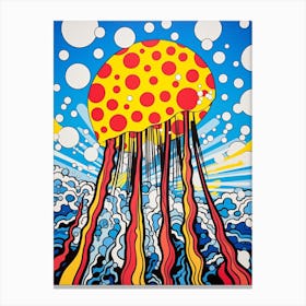 Polka Dot Pop Art Jelly Fish 6 Canvas Print