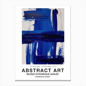 Blue Brush Strokes Abstract 7 Exhibition Poster Canvas Print
