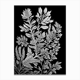 Thyme Leaf Linocut 1 Canvas Print